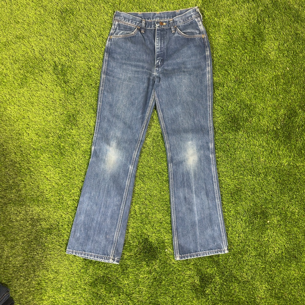 Vintage Wrangler Cowboy Cut Jeans 30x32 Mens Blue Regular Fit 70s Ideal Zipper - Picture 3 of 7